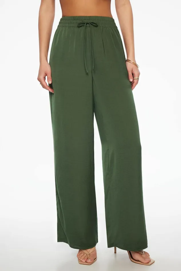 Dynamite Pants Women Rafaelle Wide Leg Pants Green