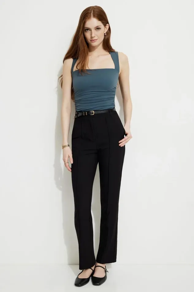 Dynamite Pants Women Slim Fit Zip Hem Pants Black