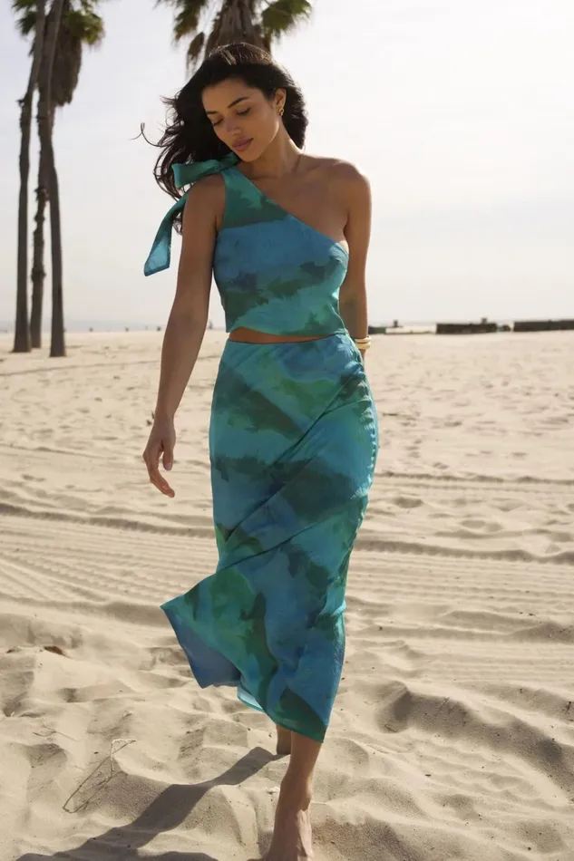 Dynamite Skirts and Skorts Women Mermaid Maxi Skirt Blue