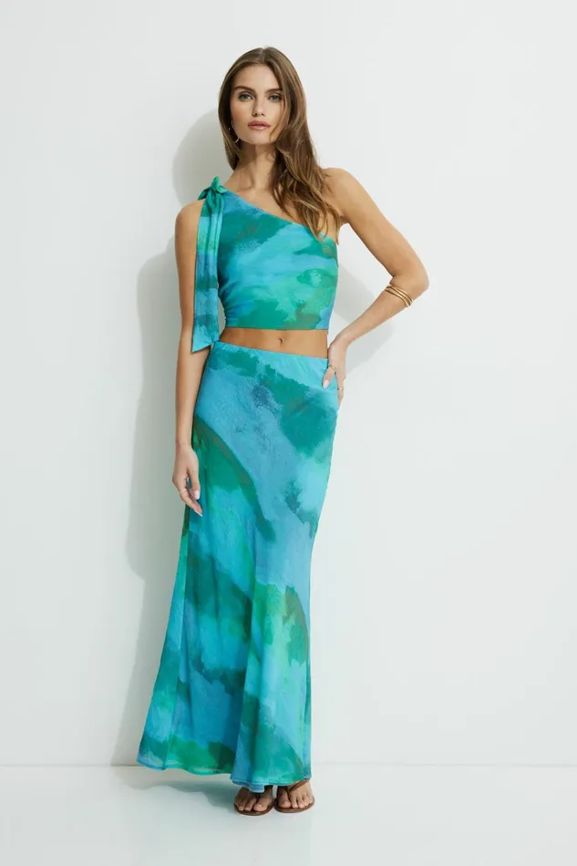 Dynamite Skirts and Skorts Women Mermaid Maxi Skirt Blue