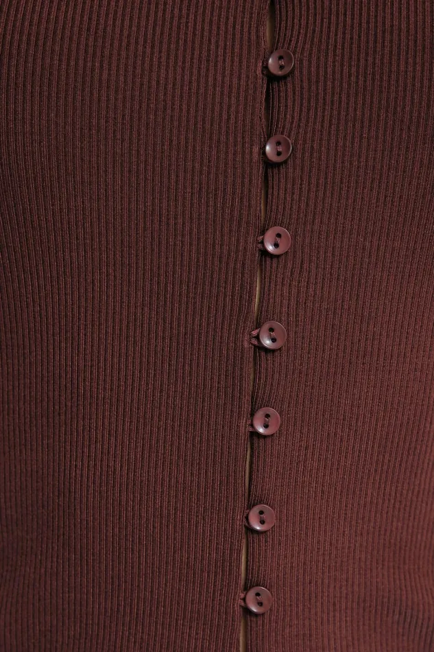 Dynamite Tops Women Renae Ribbed Flyaway Cardigan Burgundy