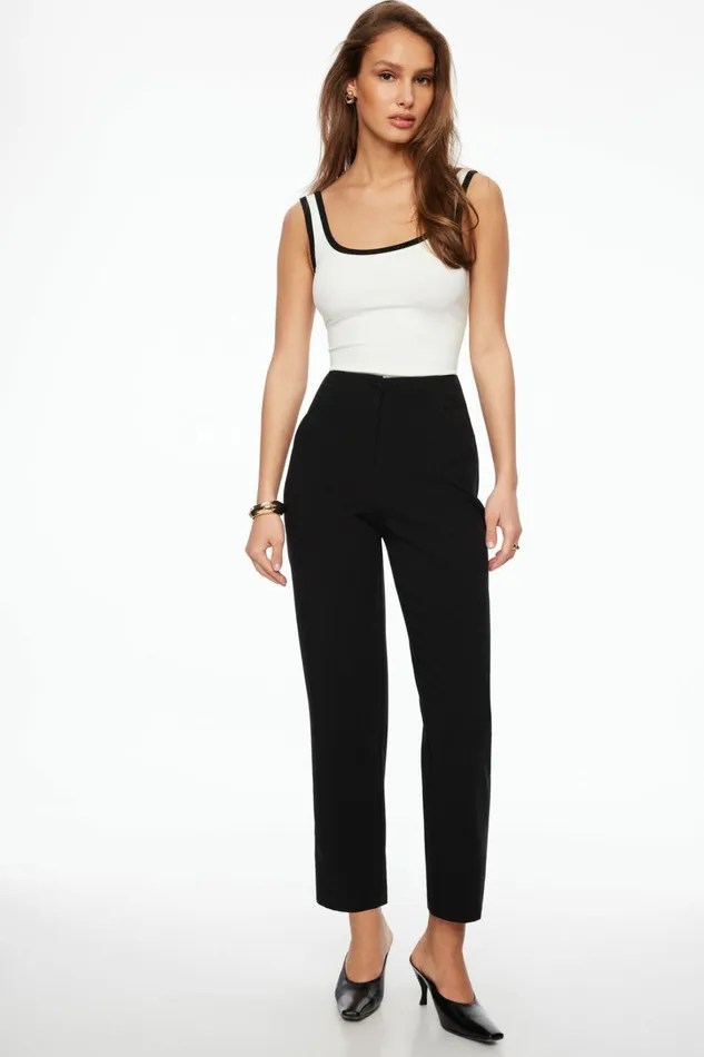 Dynamite Tops Women Tayla Ribbed Scoop Tank Top White