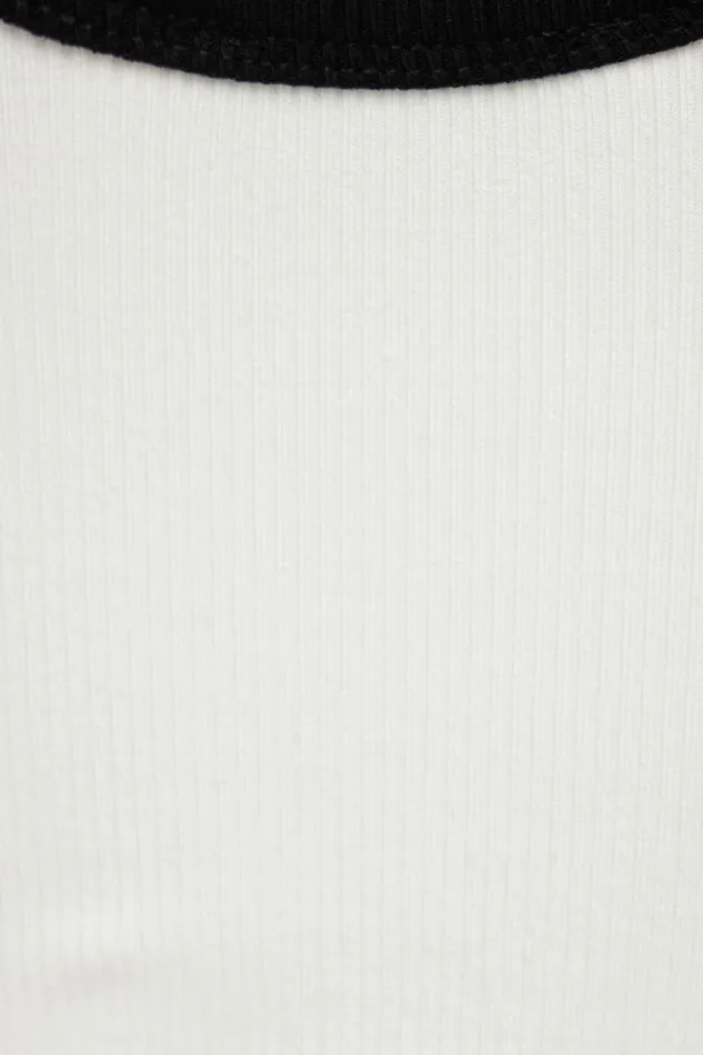 Dynamite Tops Women Tayla Ribbed Scoop Tank Top White