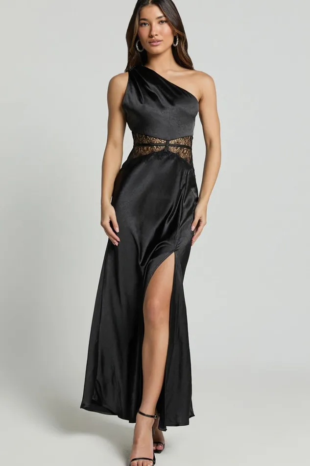 Estella Midi Dress 8211 Asymmetrical Lace Detail Waist Slip Dress In Black Women Showpo Dresses Estella Midi Dress 8211 Asymmetrical Lace Detail Waist Slip Dress In Black Women Showpo Dresses