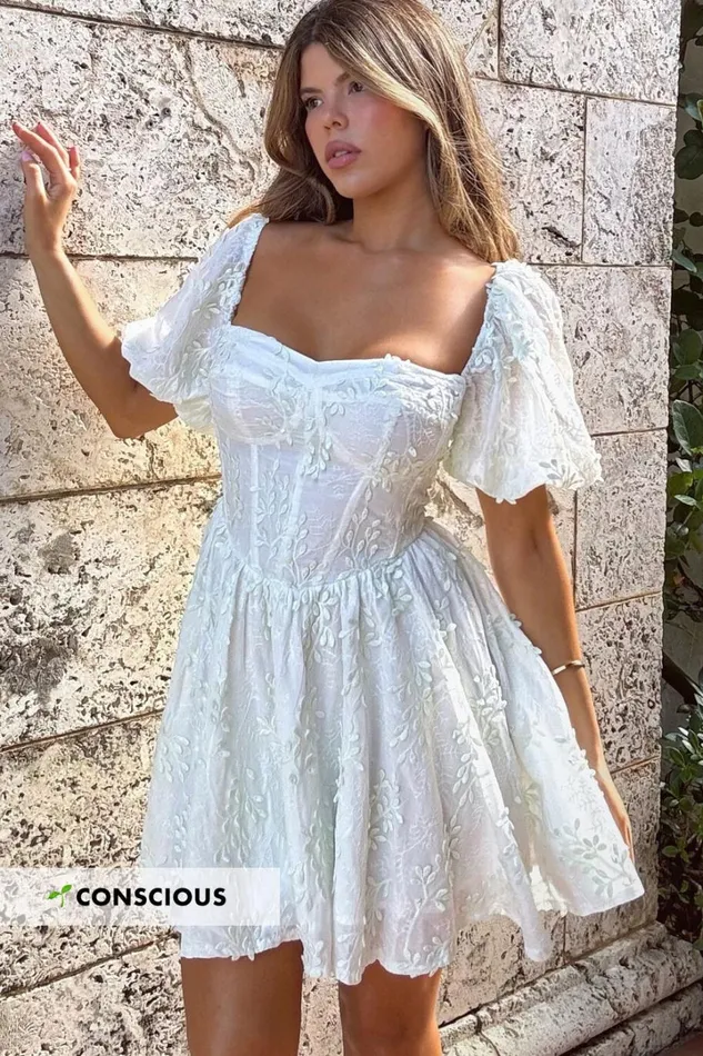 Esthela Mini Dress 8211 Embroidered Square Neck Short Puff Sleeve Corset In Pale Mint Women Showpo Conscious Esthela Mini Dress 8211 Embroidered Square Neck Short Puff Sleeve Corset In Pale Mint Women Showpo Conscious