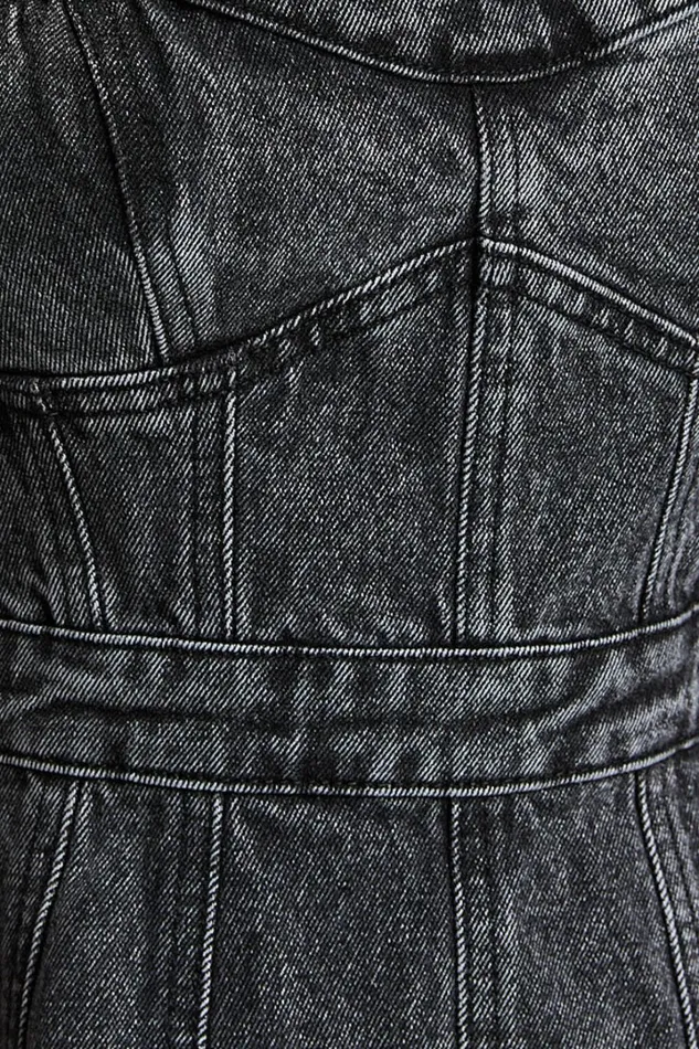 Estonia Mini Dress 8211 Denim Dress In Washed Black Women Showpo Denim