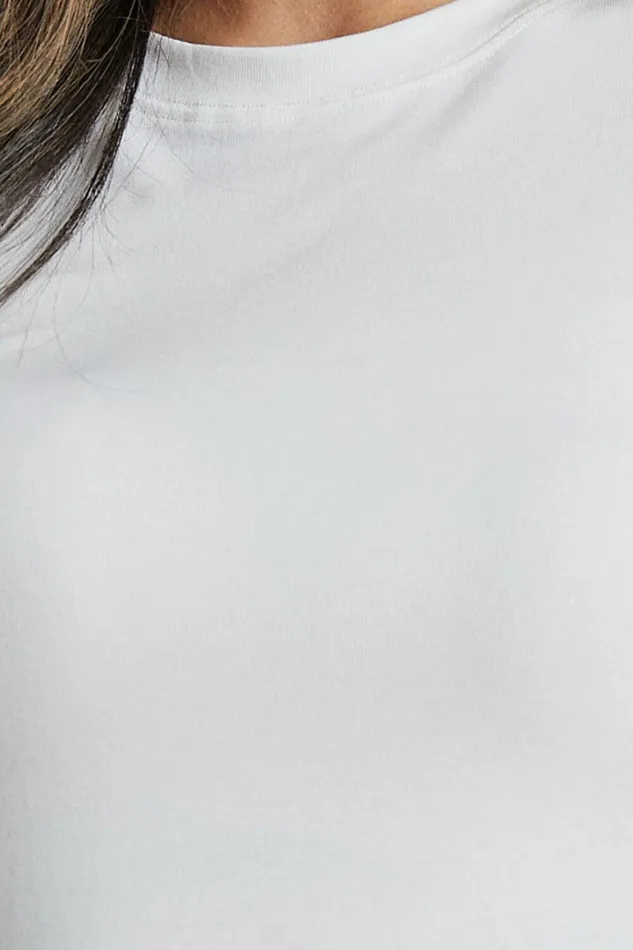 Estrella Top 8211 Crew Neck Short Sleeve Shirt In White Women Showpo Basics