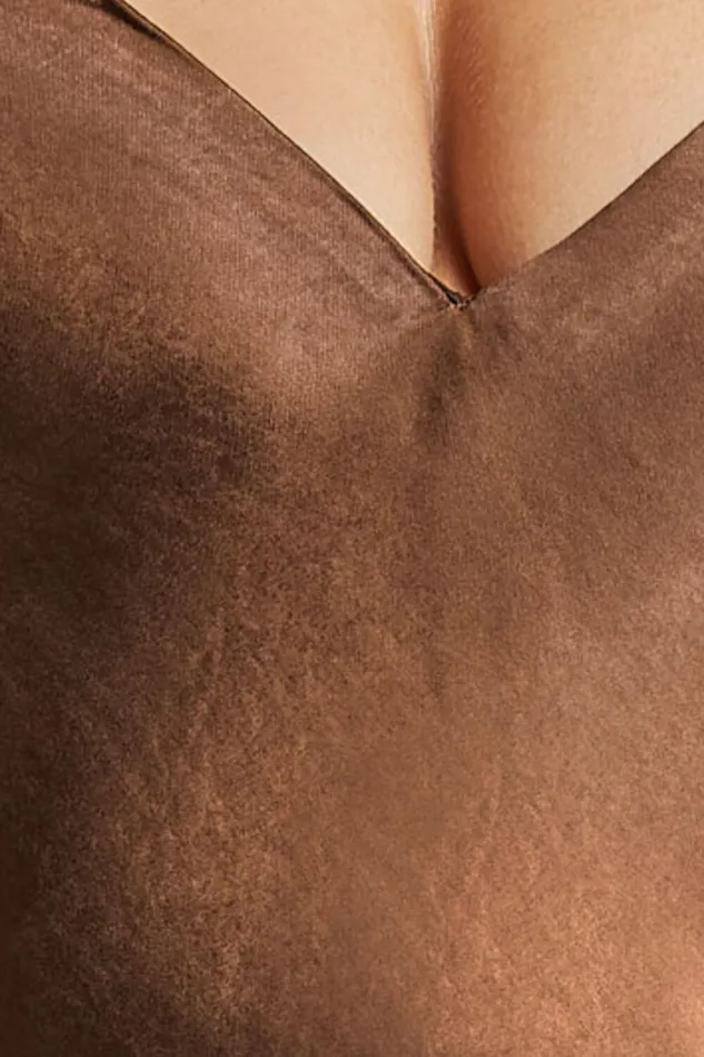 Etienne Midi Dress 8211 Asymmetric Hem Satin Slip Dress In Chocolate Women Showpo Dresses