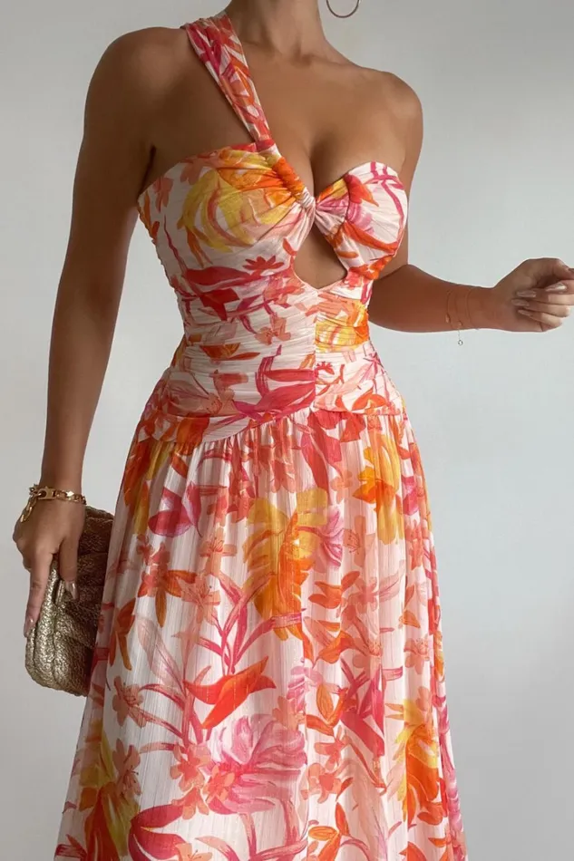 Ferlynn Maxi Dress 8211 One Shoulder Sweetheart Dress In Multi Women Showpo Dresses