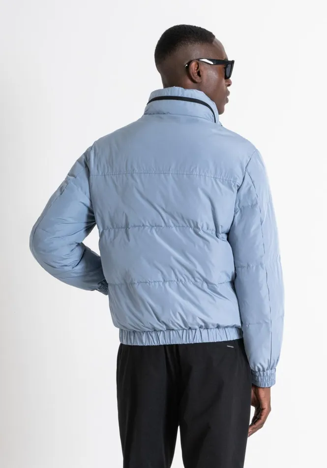 Field Jackets And Coats Men Antony Morato Light Blue Regular Fit Down Jacket With Dupont Sorona Synthetic Padding And Logo Powder