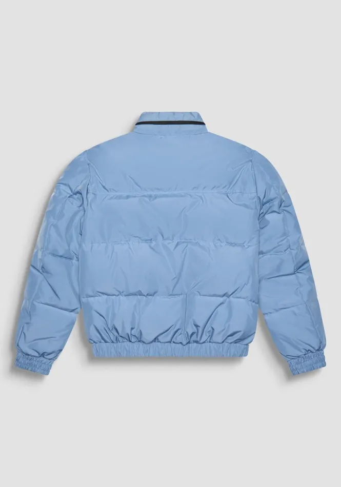 Field Jackets And Coats Men Antony Morato Light Blue Regular Fit Down Jacket With Dupont Sorona Synthetic Padding And Logo Powder