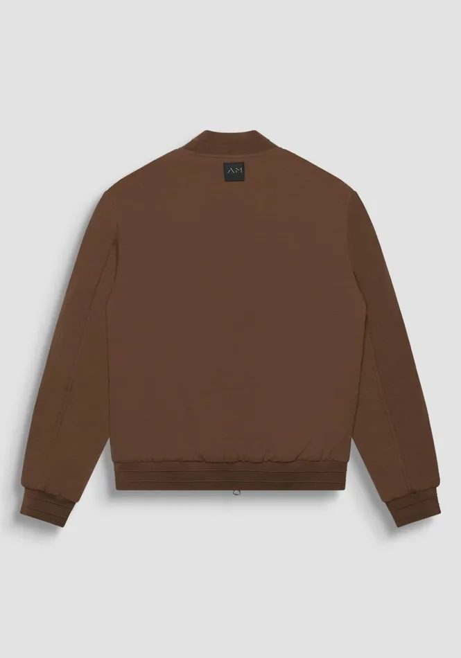 Field Jackets And Coats Men Antony Morato Regular Fit Coat In Dobby Techno Fabric With Ecopadding Dark Tobacco