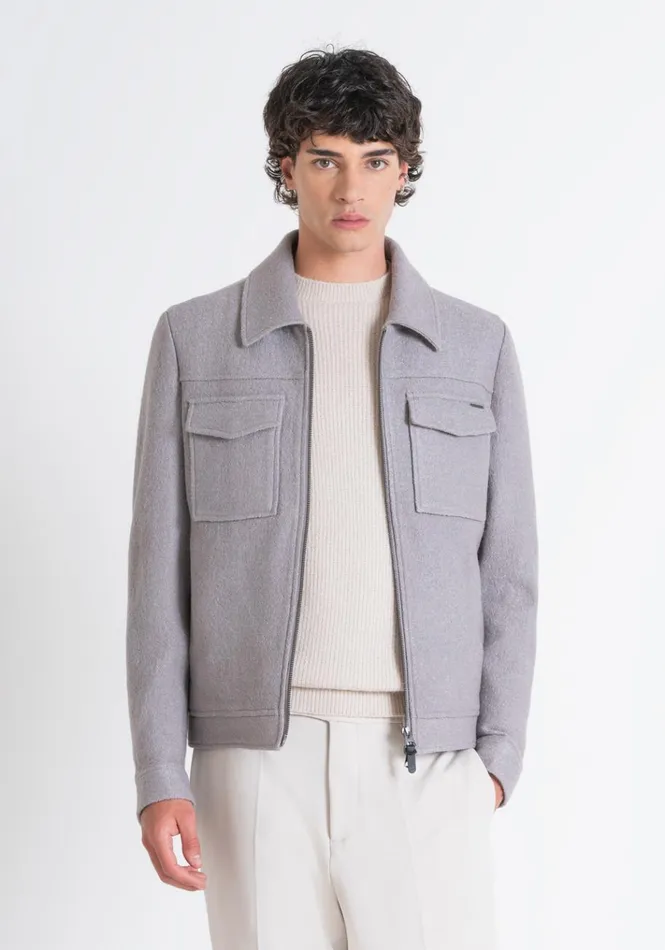 Field Jackets And Coats Men Antony Morato Regular Fit Cropped Coat In Beige Wool Blend Beige Field Jackets And Coats Men Antony Morato Regular Fit Cropped Coat In Beige Wool Blend Beige