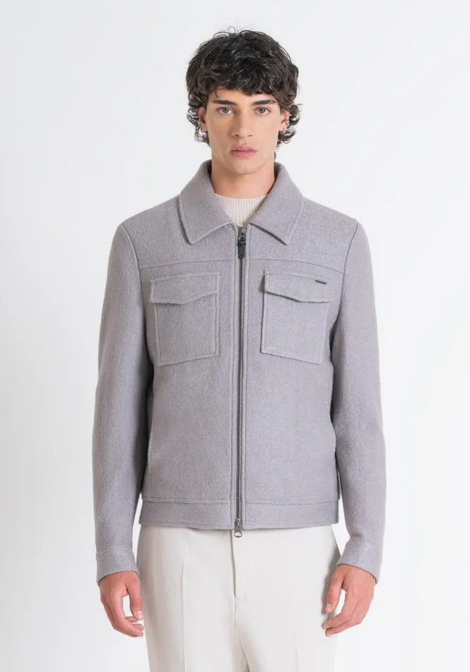 Field Jackets And Coats Men Antony Morato Regular Fit Cropped Coat In Beige Wool Blend Beige