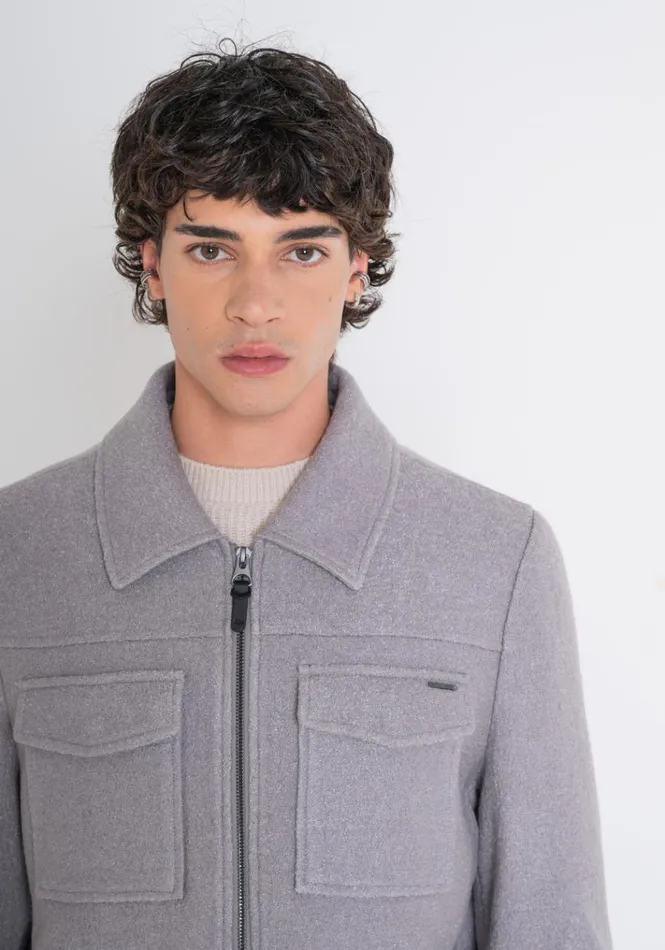 Field Jackets And Coats Men Antony Morato Regular Fit Cropped Coat In Beige Wool Blend Beige