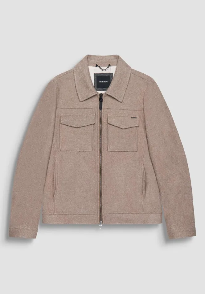 Field Jackets And Coats Men Antony Morato Regular Fit Cropped Coat In Beige Wool Blend Beige