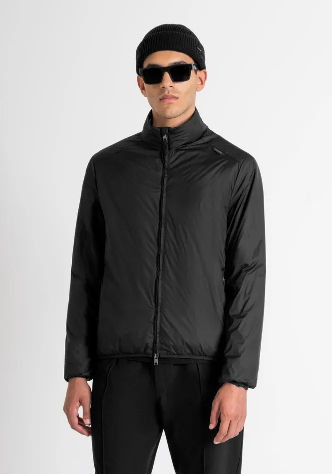 Field Jackets And Coats Men Antony Morato Regular Fit Lightweight Nylon Jacket With Dupont Sorona Synthetic Padding Black