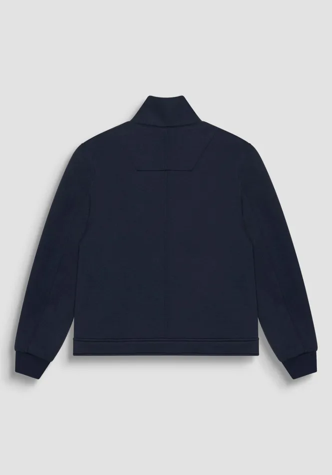 Field Jackets And Coats Men Antony Morato Regular Fit Scuba Stretch Jacket With Rubberized Logo Blue Ink