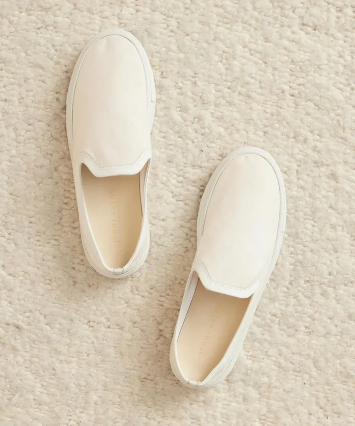 Flats and Loafers Women Jenni Kayne Canvas Slider Sneaker Cream