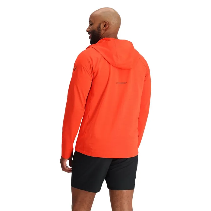 Fleece Mens Spyder Matrix Gridweb Hoodie 8211 Twisted Orange