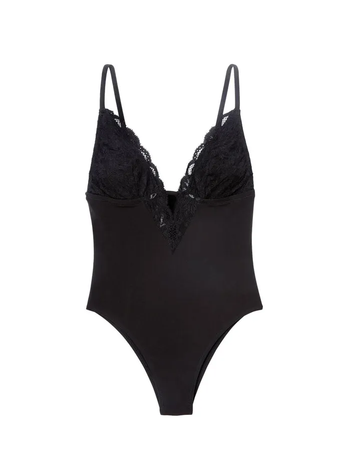 Fleur Du Mal Bodysuits Women Charlotte 3Way Bodysuit Black Fleur Du Mal Bodysuits Women Charlotte 3Way Bodysuit Black