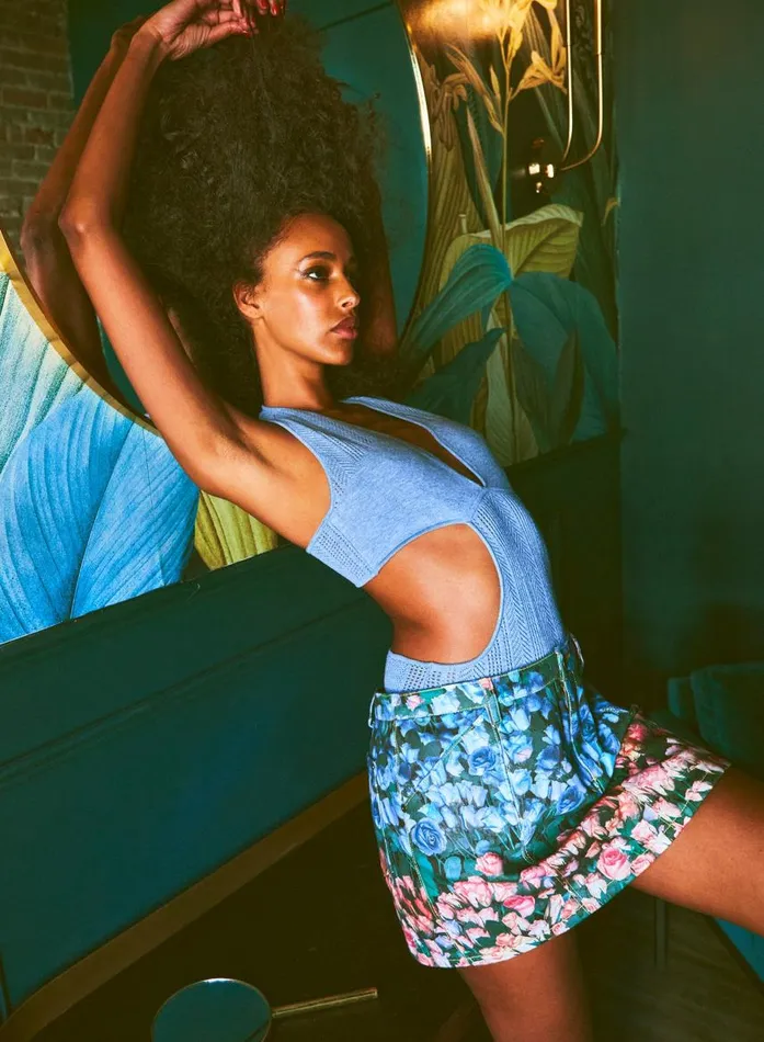 Fleur Du Mal Bottoms Women Rose Stripe Denim Mini Skirt Rose Stripe Fleur Du Mal Bottoms Women Rose Stripe Denim Mini Skirt Rose Stripe