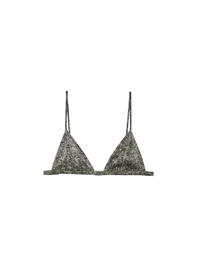 Fleur Du Mal Bralettes and Wireless Bras Women Luxe Triangle Bra Grey Acid Wash Fleur Du Mal Bralettes and Wireless Bras Women Luxe Triangle Bra Grey Acid Wash