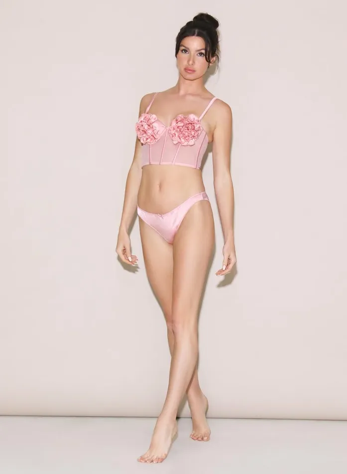 Fleur Du Mal Bustiers and Bra Tops Women Rose Cup Bustier Pink Lady Fleur Du Mal Bustiers and Bra Tops Women Rose Cup Bustier Pink Lady