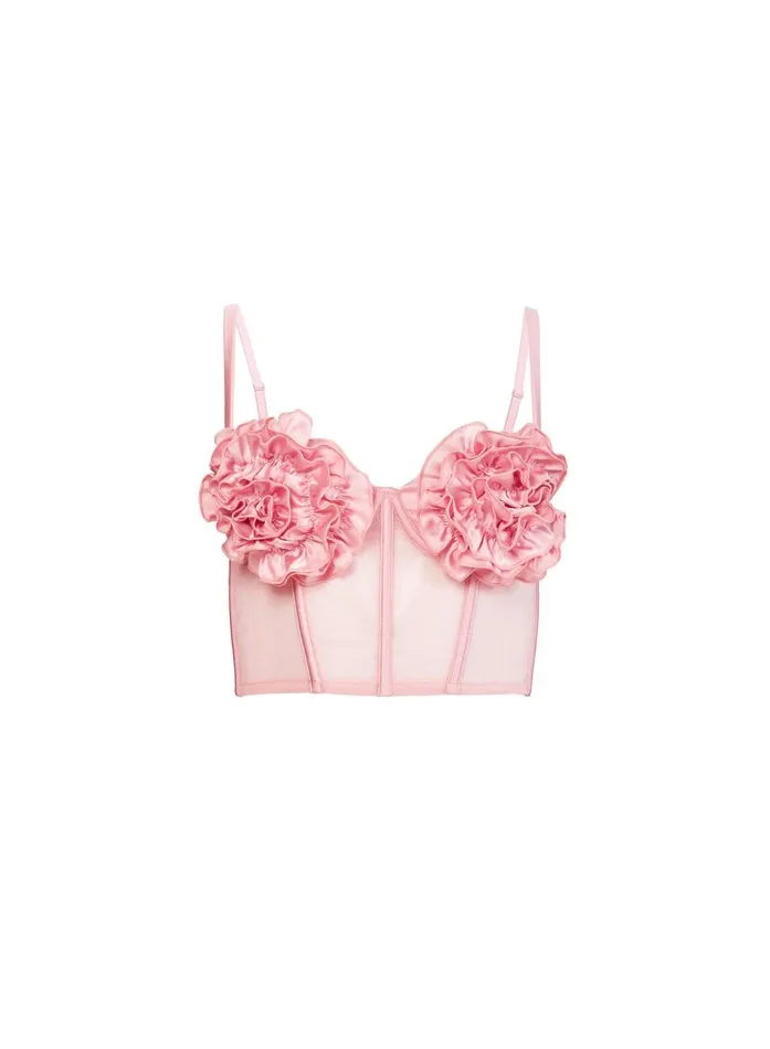Fleur Du Mal Bustiers and Bra Tops Women Rose Cup Bustier Pink Lady Fleur Du Mal Bustiers and Bra Tops Women Rose Cup Bustier Pink Lady