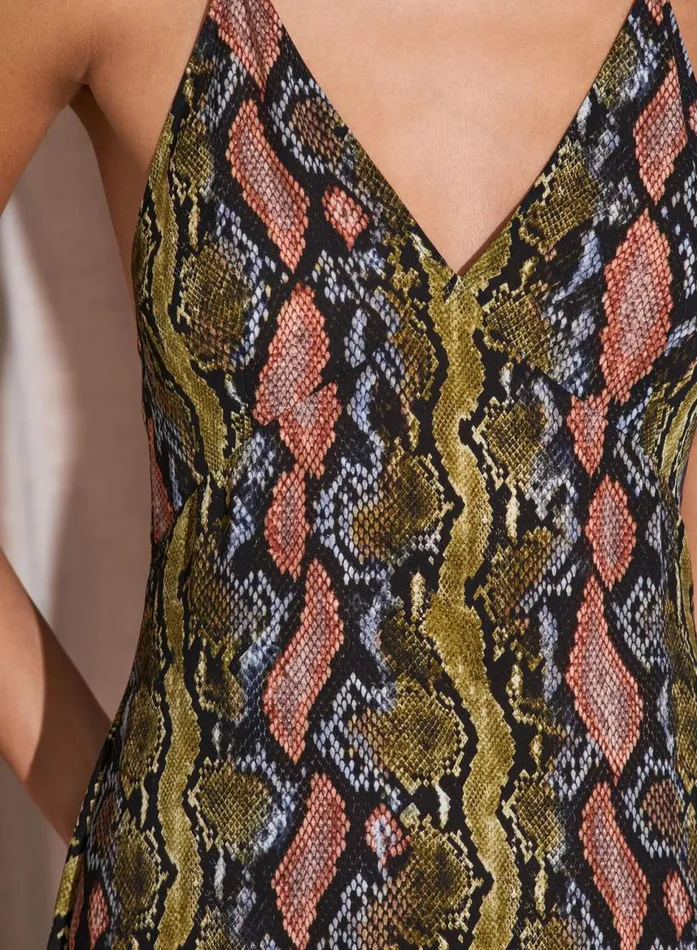 Fleur Du Mal Dresses Women Maxi TBack Slip Python Print Fleur Du Mal Dresses Women Maxi TBack Slip Python Print