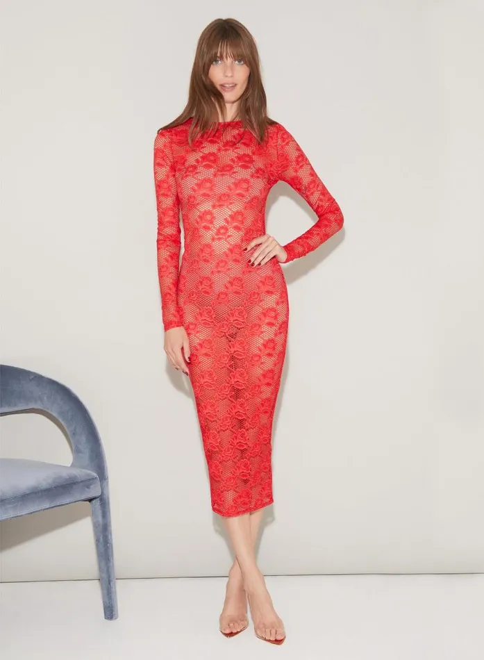 Fleur Du Mal Dresses Women Rosalia Lace Long Sleeve Dress Tamale Fleur Du Mal Dresses Women Rosalia Lace Long Sleeve Dress Tamale