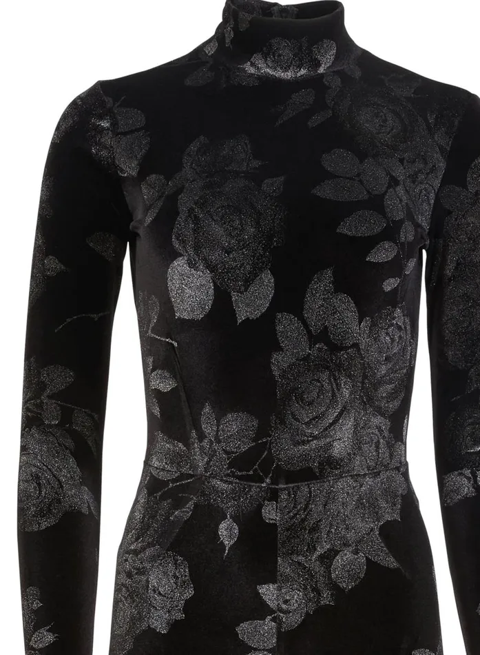 Fleur Du Mal Jumpsuits and Rompers Women Rose Velvet Catsuit Black Fleur Du Mal Jumpsuits and Rompers Women Rose Velvet Catsuit Black