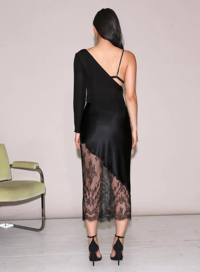 Fleur Du Mal Long Sleeve Women Georgette Triangle Top Black Fleur Du Mal Long Sleeve Women Georgette Triangle Top Black