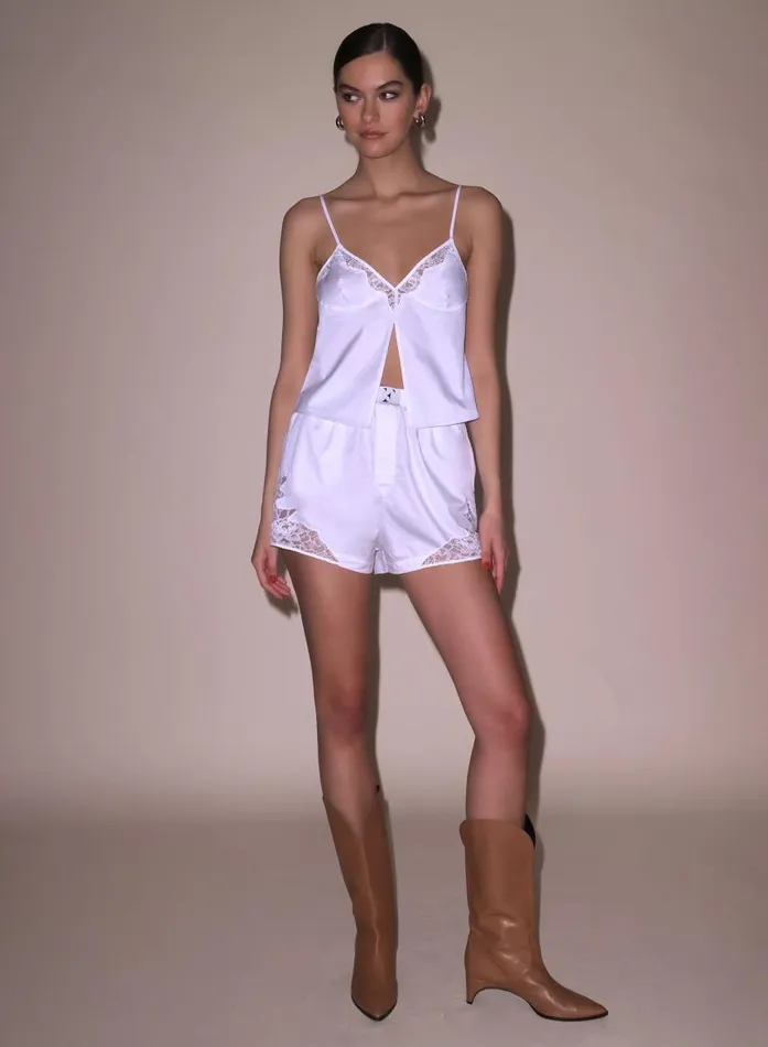 Fleur Du Mal Loungewear Women Poplin Cami White Fleur Du Mal Loungewear Women Poplin Cami White