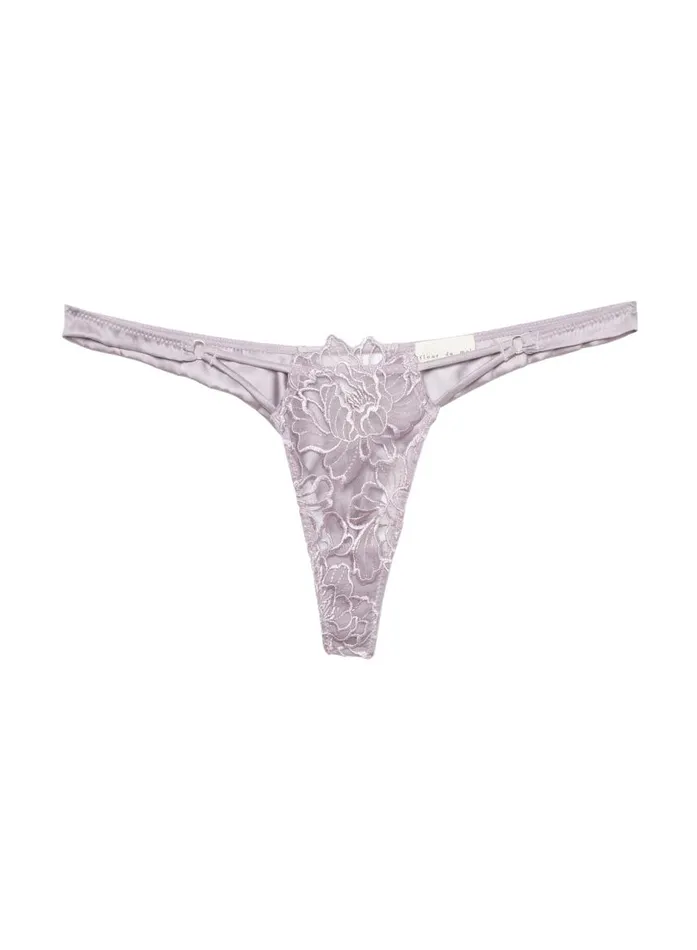 Fleur Du Mal Pleasure Women Whitney Embroidery Thong Thistle Fleur Du Mal Pleasure Women Whitney Embroidery Thong Thistle