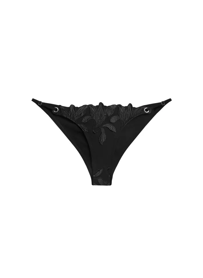 Fleur Du Mal Swim Women Lily Grommet Bikini Bottom Black Fleur Du Mal Swim Women Lily Grommet Bikini Bottom Black