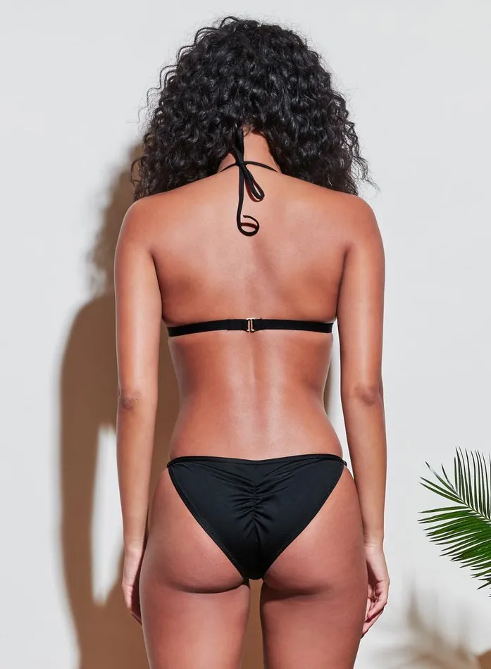 Fleur Du Mal Swim Women Lily Grommet Bikini Bottom Black Fleur Du Mal Swim Women Lily Grommet Bikini Bottom Black