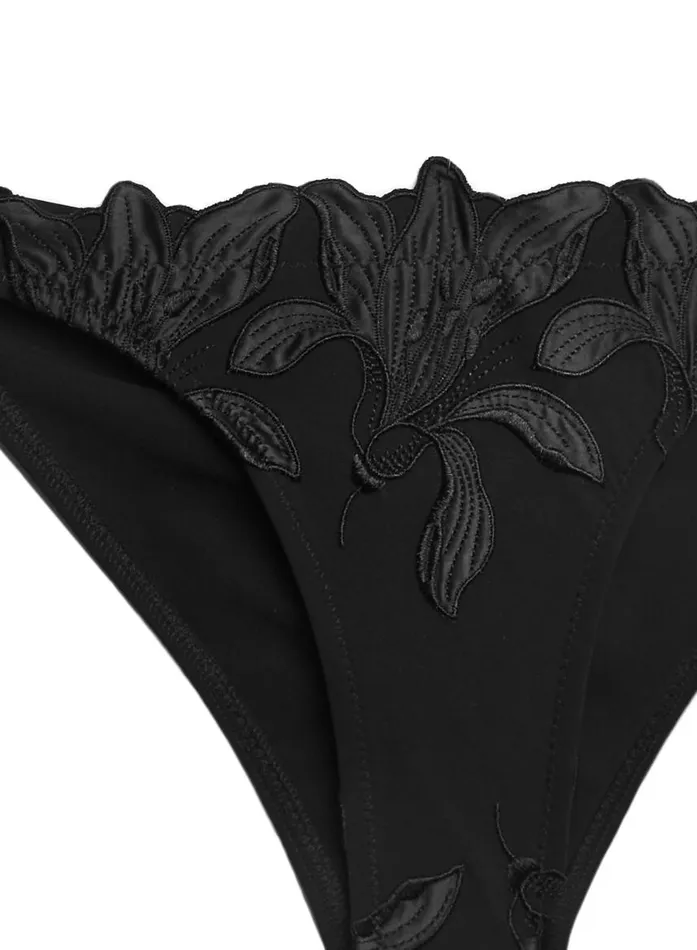 Fleur Du Mal Swim Women Lily Grommet Bikini Bottom Black Fleur Du Mal Swim Women Lily Grommet Bikini Bottom Black