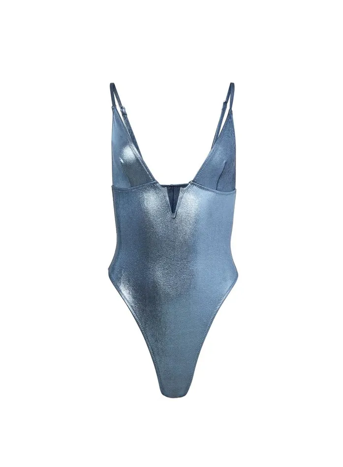 Fleur Du Mal Swim Women One Piece V Wire Swimsuit Disco Ice Fleur Du Mal Swim Women One Piece V Wire Swimsuit Disco Ice