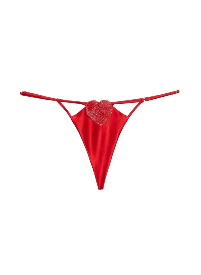 Fleur Du Mal Thongs Women Queen Of Hearts VString Rouge Fleur Du Mal Thongs Women Queen Of Hearts VString Rouge