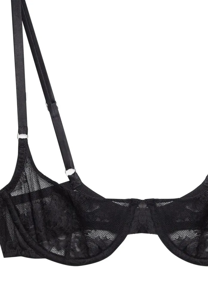 Fleur Du Mal Underwire Bras Women Bouquet Lace Scooped Balconette Bra Black Fleur Du Mal Underwire Bras Women Bouquet Lace Scooped Balconette Bra Black