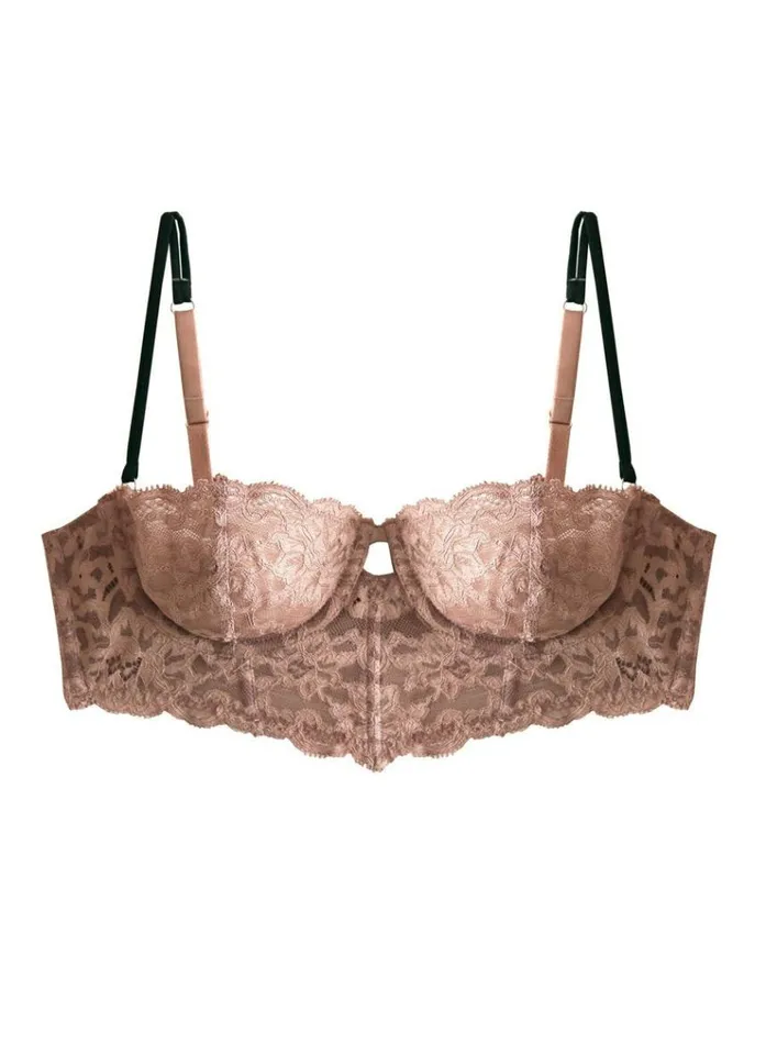 Fleur Du Mal Underwire Bras Women Charlotte Longline Bra Tan Fleur Du Mal Underwire Bras Women Charlotte Longline Bra Tan