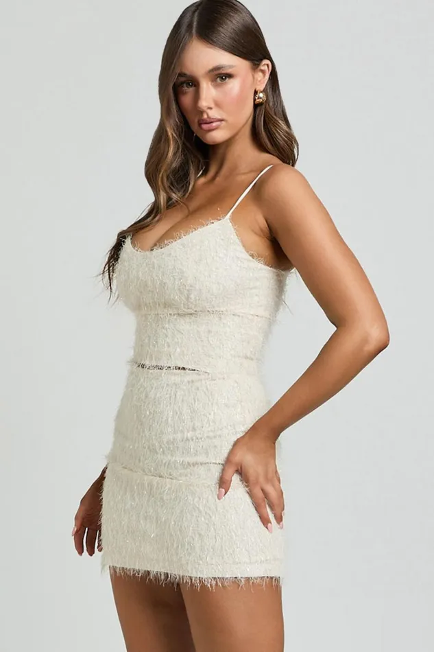 Frida Mini Skirt 8211 High Waisted A Line Fluffy Skirt In Cream Women Showpo Skirts