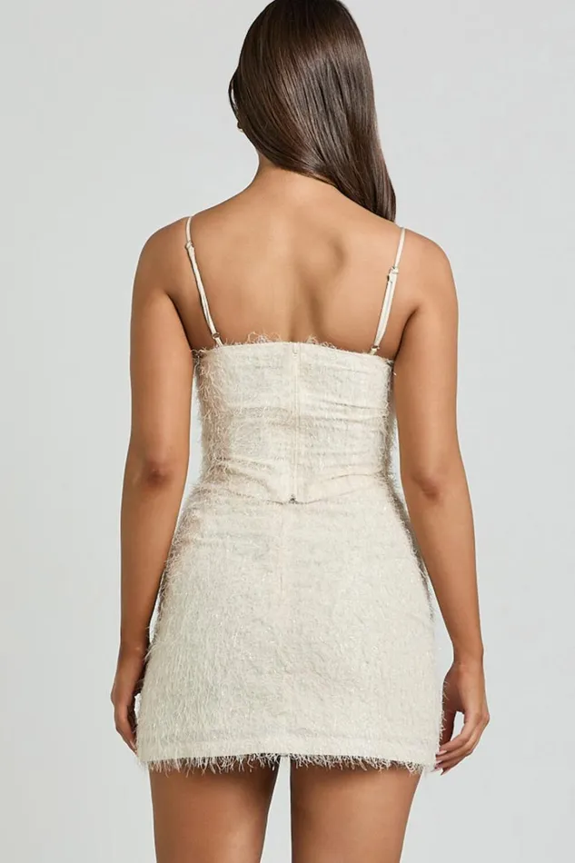 Frida Mini Skirt 8211 High Waisted A Line Fluffy Skirt In Cream Women Showpo Skirts