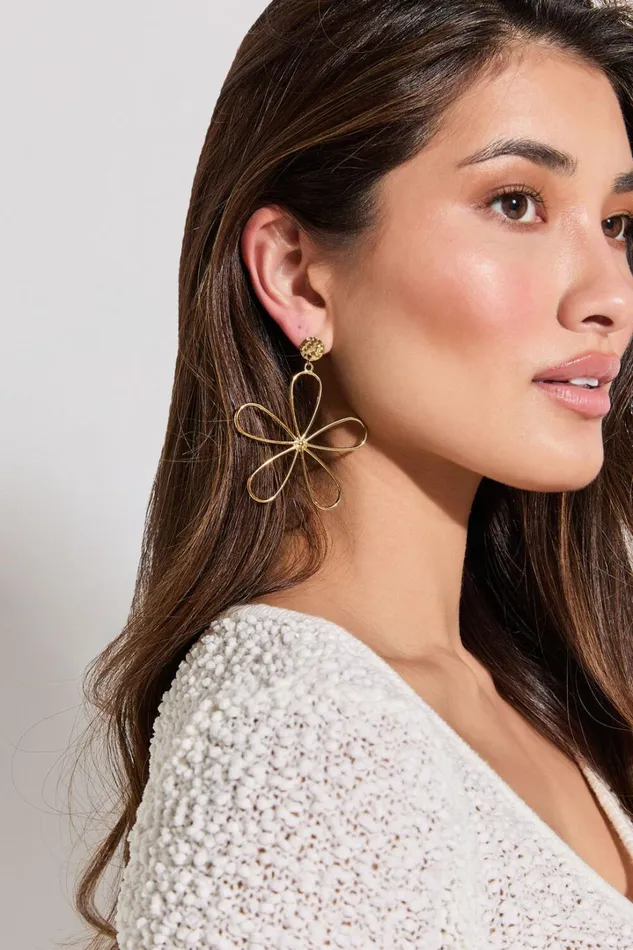 Frieda Earrings 8211 Flower Shape Large Statement Earrings In Gold Women Showpo Earrings