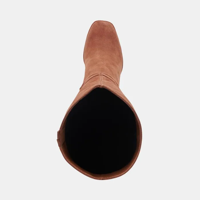 Fynn Wide Calf Boots Dk Brown Suede Women Dolce Vita Boots and Booties