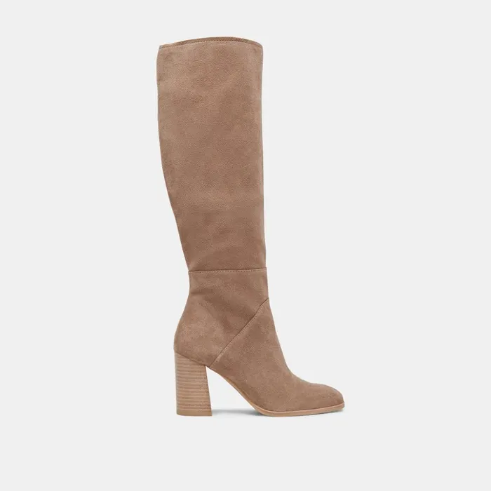 Fynn Wide Calf Boots Truffle Suede Women Dolce Vita Boots and Booties