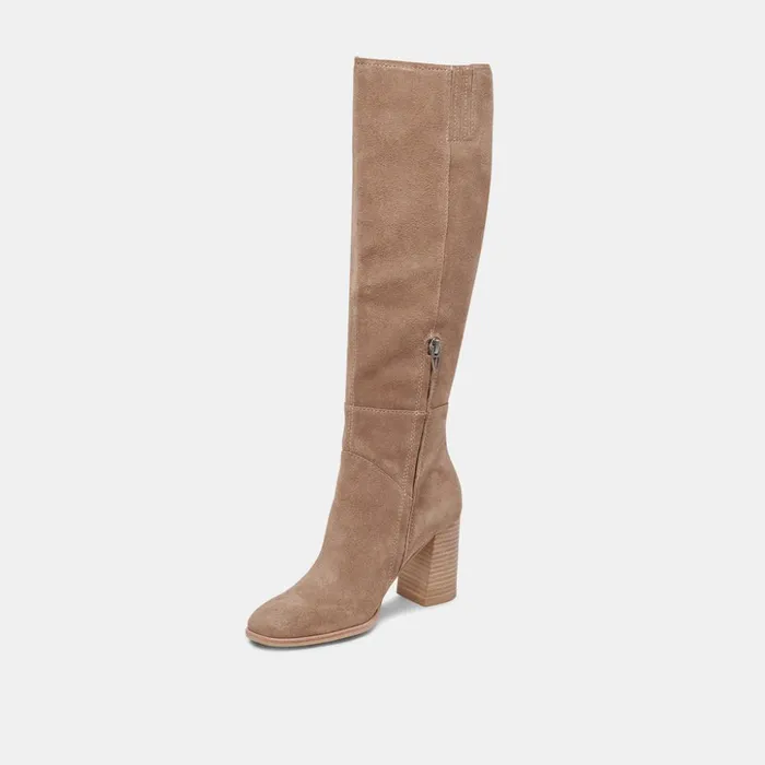 Fynn Wide Calf Boots Truffle Suede Women Dolce Vita Boots and Booties