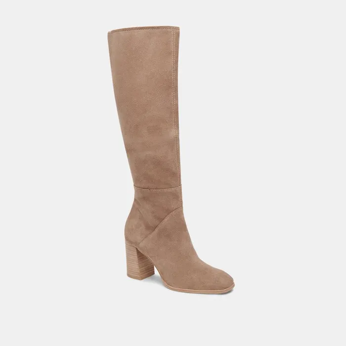 Fynn Wide Calf Boots Truffle Suede Women Dolce Vita Boots and Booties