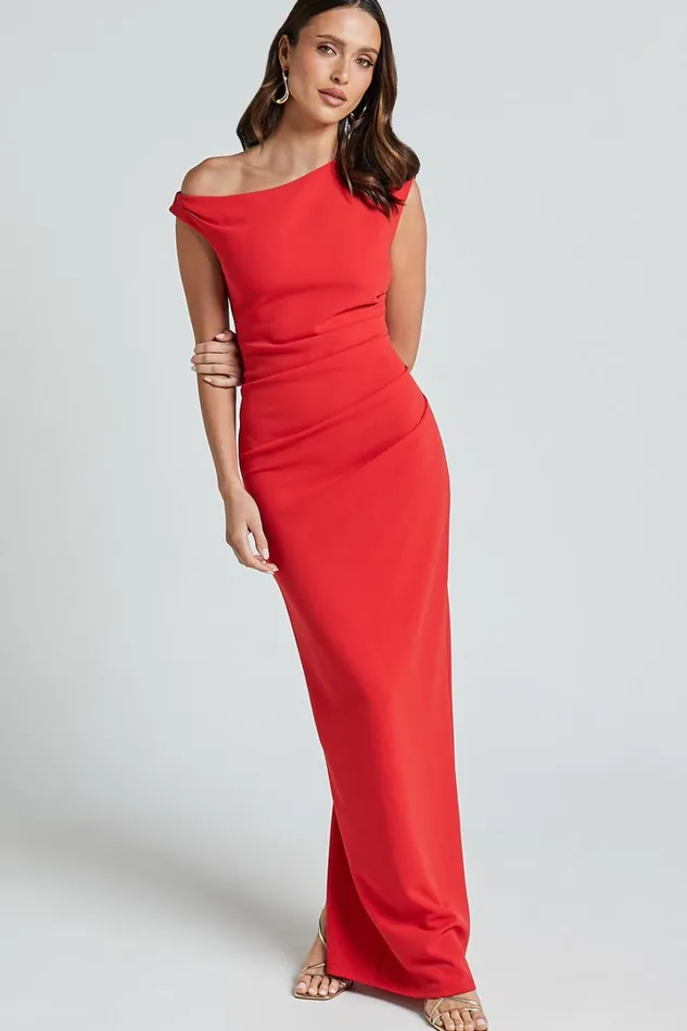 Genie Maxi Dress 8211 Off The Shoulder Dress In Red Women Showpo Curve Clothes